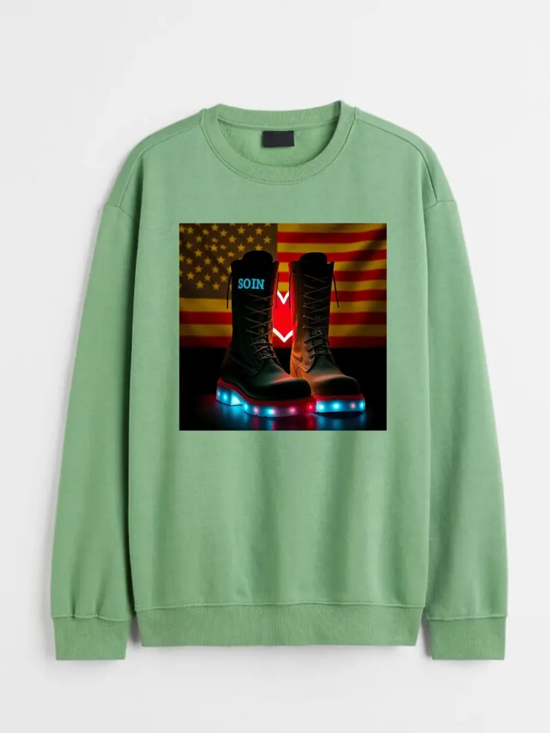 Dog Tags And A Folded Flag On A Glowing Rose Sweatshirt - Image 2