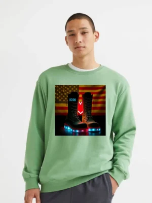 Dog Tags And A Folded Flag On A Glowing Rose Sweatshirt