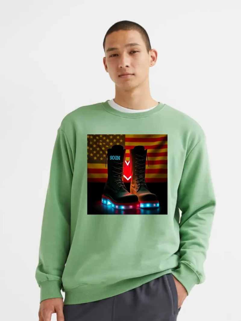 Dog Tags And A Folded Flag On A Glowing Rose Sweatshirt