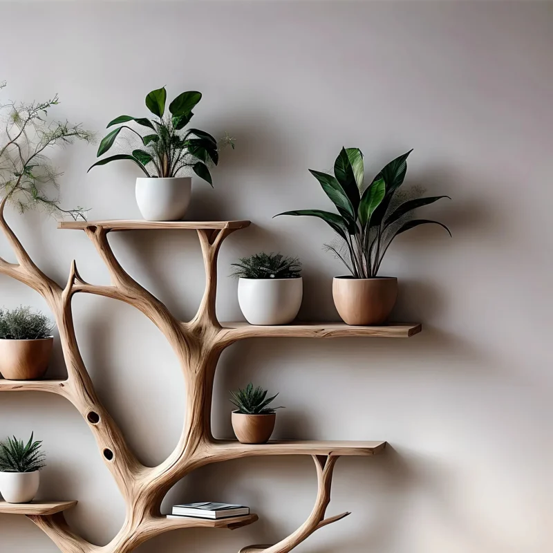 Tree-Shaped Wooden Bookshelf – Decorative Bookcase for Living Room - Image 3