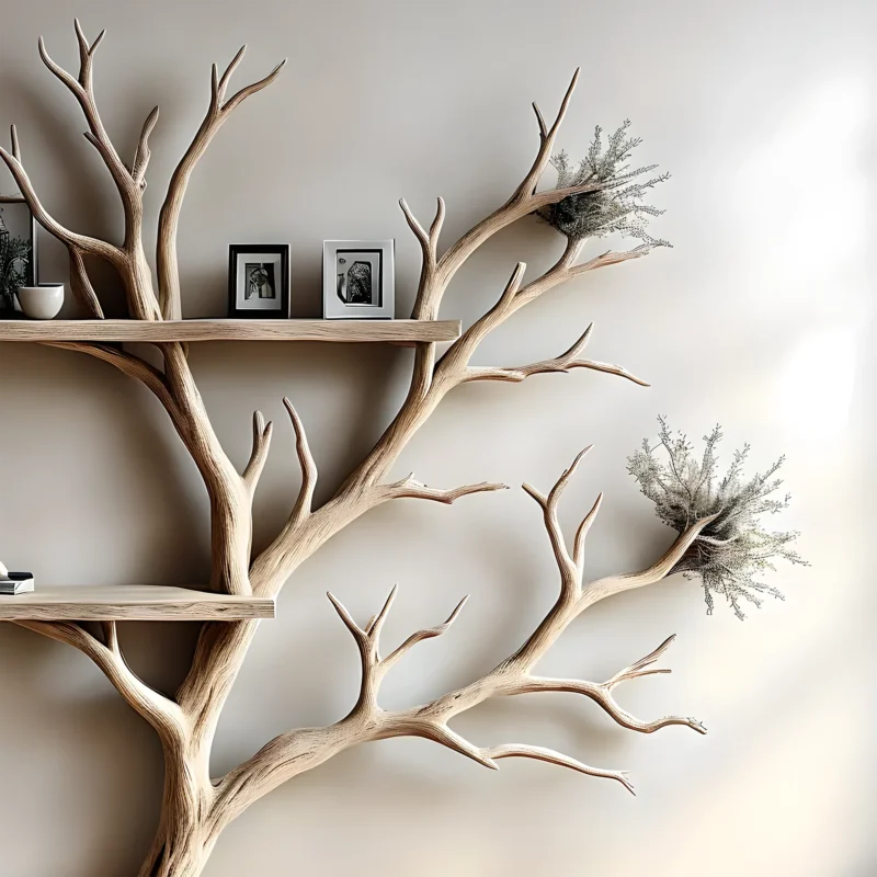 Solid Wood Tree Bookshelf – Nature-Inspired Home Decor Shelf - Image 2