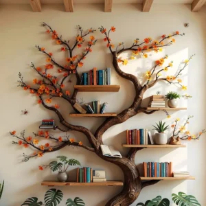 Corner Tree Bookshelf – Space-Saving Decorative Furniture