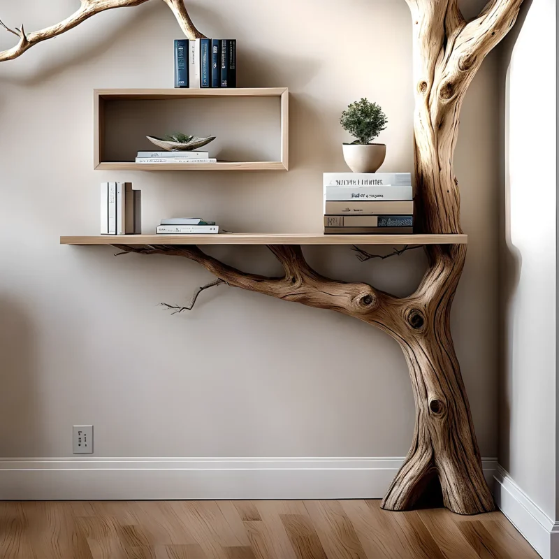 Branch-Shaped Bookshelf – Stylish & Artistic Wooden Storage - Image 3