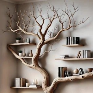 Farmhouse Style Wooden Bookshelf – Vintage Decorative Shelf