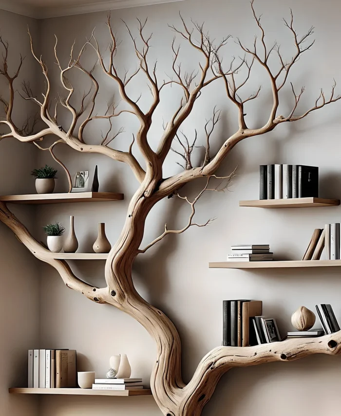 Farmhouse Style Wooden Bookshelf – Vintage Decorative Shelf